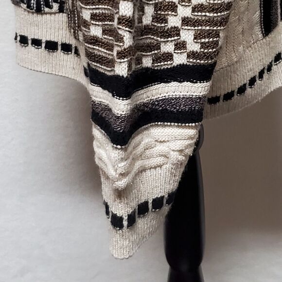 VINTAGE 1980s SW Casuals Barcode Corded Cream Brown Crewneck Knit Sweater 3XLT - Picture 7 of 11